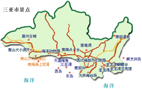 三亚旅游地图景点地图